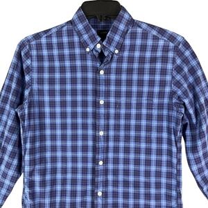 J.Crew Slim Fit Shirt Mens S Blue Plaid Button Down Classic Office Casual Preppy